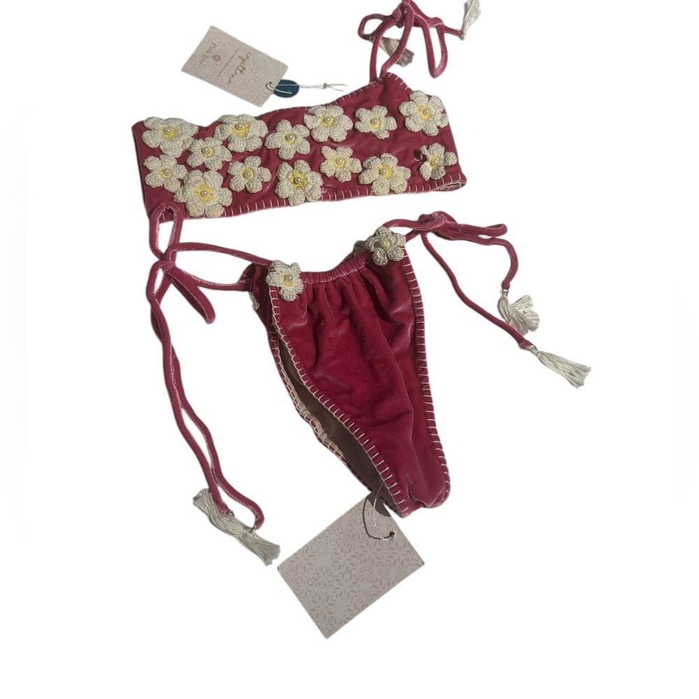 NWT Capittana Pink Velvet Bikini Set Size Small - Picture 2 of 5